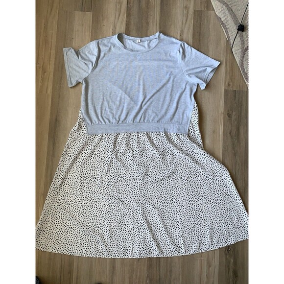 Amish/Mennonite Style dress XXL Pale Blue Pullover w Blue Dots B50” W58” L45” - Picture 1 of 9